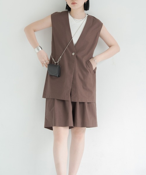 Aunt Marie's（アントマリーズ）の「リネンブレンドツータックショートパンツ  (セットアップ対応)（その他パンツ・レディース・ブラック/ブラウン/ナチュラル・FREE）」の11枚目の写真