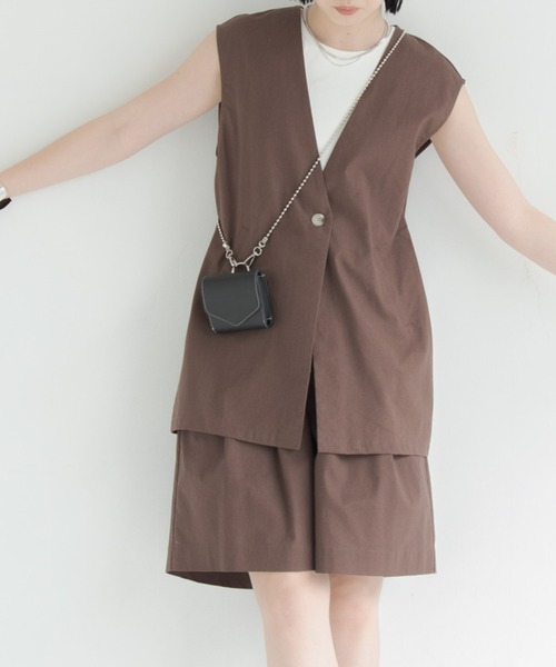 Aunt Marie's（アントマリーズ）の「リネンブレンドツータックショートパンツ  (セットアップ対応)（その他パンツ・レディース・ブラック/ブラウン/ナチュラル・FREE）」の10枚目の写真