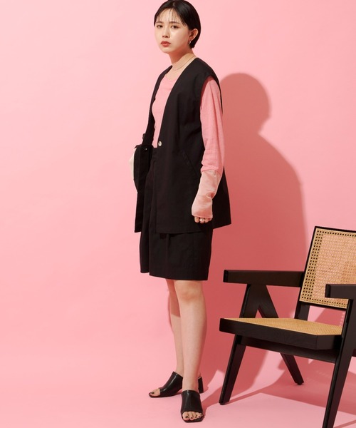 Aunt Marie's（アントマリーズ）の「リネンブレンドツータックショートパンツ  (セットアップ対応)（その他パンツ・レディース・ブラック/ブラウン/ナチュラル・FREE）」の21枚目の写真