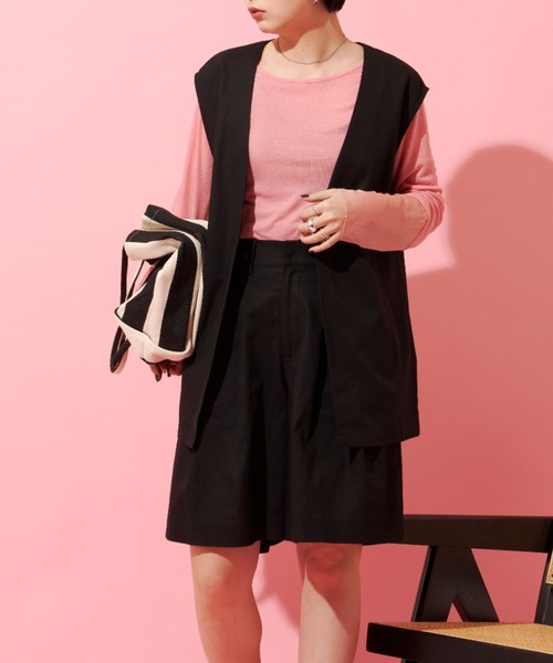 Aunt Marie's（アントマリーズ）の「リネンブレンドツータックショートパンツ  (セットアップ対応)（その他パンツ・レディース・ブラック/ブラウン/ナチュラル・FREE）」の20枚目の写真