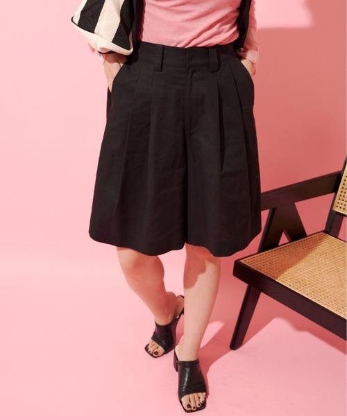 Aunt Marie's（アントマリーズ）の「リネンブレンドツータックショートパンツ  (セットアップ対応)（その他パンツ・レディース・ブラック/ブラウン/ナチュラル・FREE）」の18枚目の写真