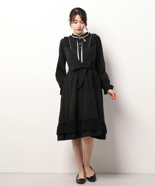アウトレット通販 ブロッキングロングワンピース ワンピース Axes Femme アクシーズファム のファッション セール 安いオンライン Arenatheatre Net