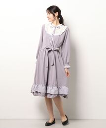 最終値下げ　アクシーズファムポエティック　ブロッキングフリルワンピ　アワピンクM axes femme POETIQUE（アクシーズファムポエティック）の