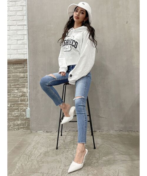 GYDA（ジェイダ）の「GYDA×DC COLLEGE ショートパーカー（パーカー・レディース・ブラック/グレー/オフホワイト・FREE）」の16枚目の写真