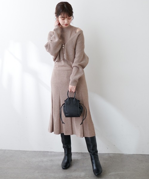 natural couture(ナチュラルクチュール)の「2枚セットアイテム!着回し抜群のパール釦カーディガン+ノースリワンピースセット(ワンピース・レディース・その他・FREE)」の19枚目の写真