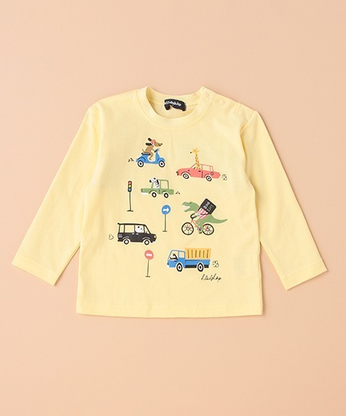 kladskap(クレードスコープ)の「動物×乗り物長袖Tシャツ(Tシャツ/カットソー・キッズ・オフホワイト/クリーム・100cm/90cm/120cm/110cm/80cm)」の2枚目の写真
