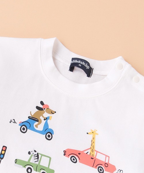 kladskap(クレードスコープ)の「動物×乗り物長袖Tシャツ(Tシャツ/カットソー・キッズ・オフホワイト/クリーム・100cm/90cm/120cm/110cm/80cm)」の3枚目の写真