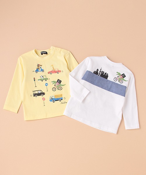 kladskap(クレードスコープ)の「動物×乗り物長袖Tシャツ(Tシャツ/カットソー・キッズ・オフホワイト/クリーム・100cm/90cm/120cm/110cm/80cm)」の7枚目の写真
