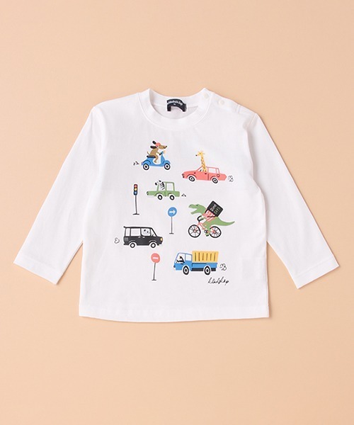 kladskap(クレードスコープ)の「動物×乗り物長袖Tシャツ(Tシャツ/カットソー・キッズ・オフホワイト/クリーム・100cm/90cm/120cm/110cm/80cm)」の13枚目の写真