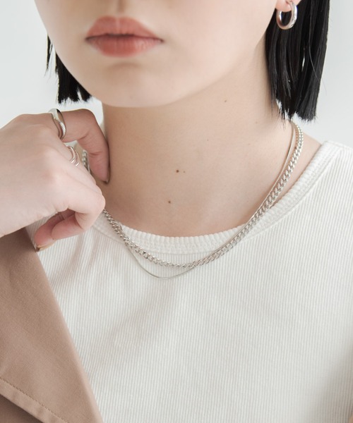 Aunt Marie's(アントマリーズ)の「ダブルチェーンネックレス(ネックレス・レディース・シルバー/ゴールド・FREE)」の2枚目の写真