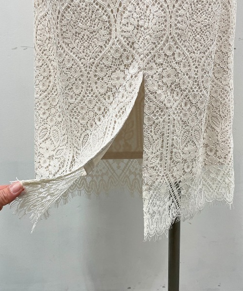 PICCIN（ピッチン）の「総レーススカラップスカート（スカート・レディース・ブラック/オフホワイト・M/L）」の6枚目の写真