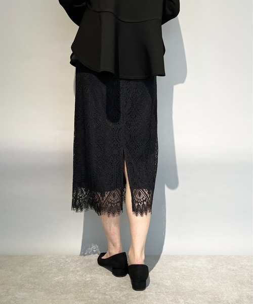 PICCIN（ピッチン）の「総レーススカラップスカート（スカート・レディース・ブラック/オフホワイト・M/L）」の13枚目の写真