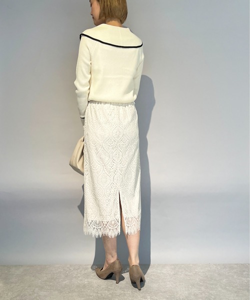 PICCIN（ピッチン）の「総レーススカラップスカート（スカート・レディース・ブラック/オフホワイト・M/L）」の8枚目の写真