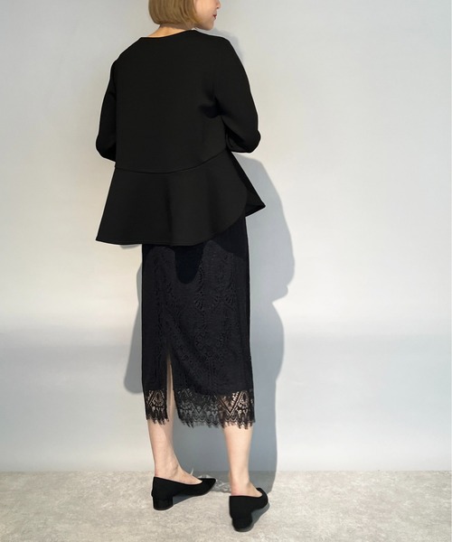 PICCIN（ピッチン）の「総レーススカラップスカート（スカート・レディース・ブラック/オフホワイト・M/L）」の21枚目の写真