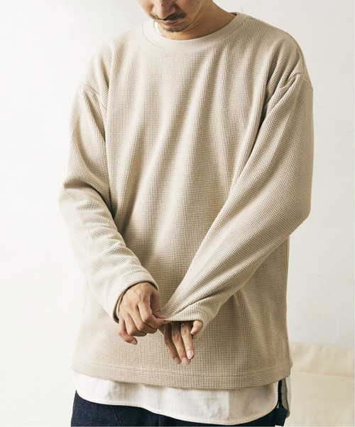JOURNAL STANDARD relume(ジャーナルスタンダード レリューム)の「BACK BRUSH ワッフルロングスリーブTシャツ(Tシャツ/カットソー・メンズ・ホワイト/ブラック/ベージュ/グレー・SMALL/MEDIUM/LARGE)」の16枚目の写真