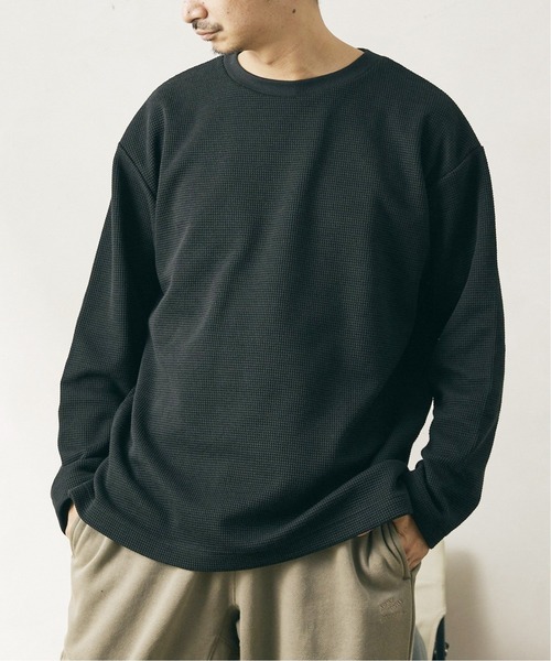 JOURNAL STANDARD relume(ジャーナルスタンダード レリューム)の「BACK BRUSH ワッフルロングスリーブTシャツ(Tシャツ/カットソー・メンズ・ホワイト/ブラック/ベージュ/グレー・SMALL/MEDIUM/LARGE)」の5枚目の写真