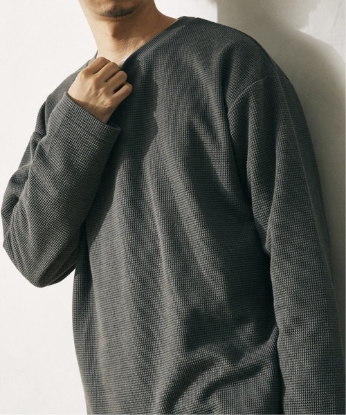 JOURNAL STANDARD relume(ジャーナルスタンダード レリューム)の「BACK BRUSH ワッフルロングスリーブTシャツ(Tシャツ/カットソー・メンズ・ホワイト/ブラック/ベージュ/グレー・SMALL/MEDIUM/LARGE)」の13枚目の写真