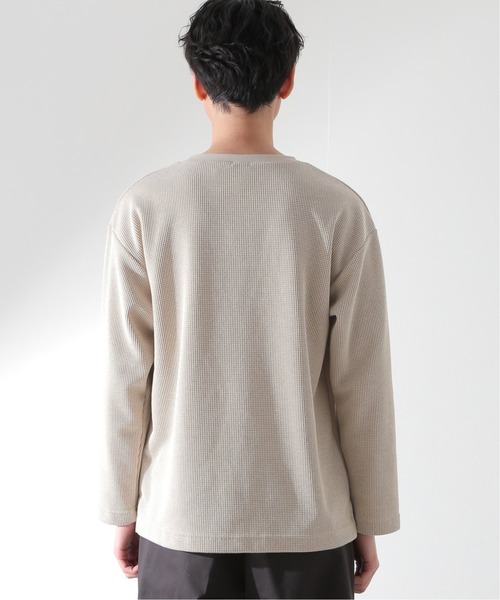 JOURNAL STANDARD relume(ジャーナルスタンダード レリューム)の「BACK BRUSH ワッフルロングスリーブTシャツ(Tシャツ/カットソー・メンズ・ホワイト/ブラック/ベージュ/グレー・SMALL/MEDIUM/LARGE)」の10枚目の写真