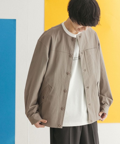 FORK&SPOON（フォークアンドスプーン）の「FORK&SPOON　ノーカラーブルゾン（ブルゾン・メンズ・ベージュ系その他/グレー系その他・5/4）」の11枚目の写真