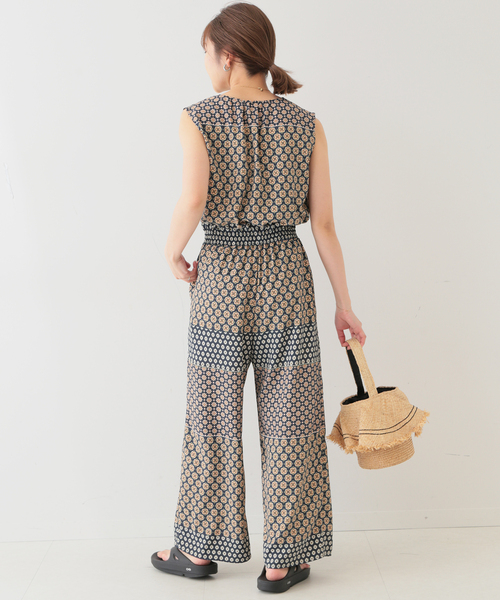 レモン SLOBE IENA パネルパターンノースリーブオールインワン SLOBE IENA（スローブイエナ）の「パネルパターンノースリーブ