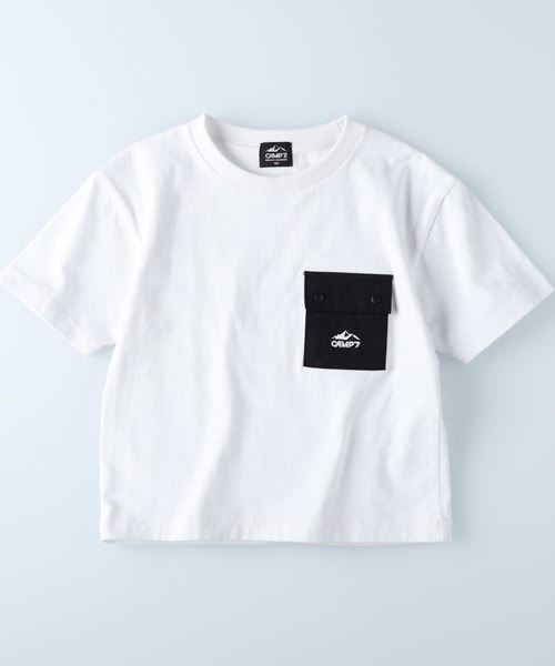 CAMP7(キャンプセブン)の「【CAMP7】ポケットTシャツ(Tシャツ/カットソー・キッズ・ブラック/ホワイト・130/120/140/160/105/150)」の2枚目の写真