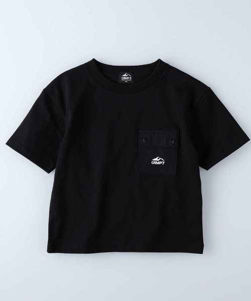 CAMP7(キャンプセブン)の「【CAMP7】ポケットTシャツ(Tシャツ/カットソー・キッズ・ブラック/ホワイト・130/120/140/160/105/150)」の1枚目の写真