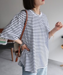 【USAコットン】高見え上質 / ラウンドヘムサイドスリットTシャツ