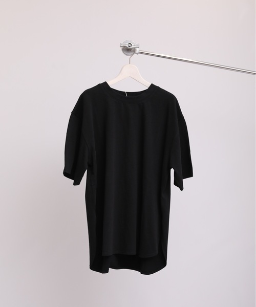 ap retro（アプレトロ）の「【USAコットン】高見え上質 / ラウンドヘムサイドスリットTシャツ（Tシャツ/カットソー・レディース・ホワイト/アイボリー/ブラック/スミクロ/ネイビー×ホワイト/グレー×ホワイト・FREE）」の11枚目の写真