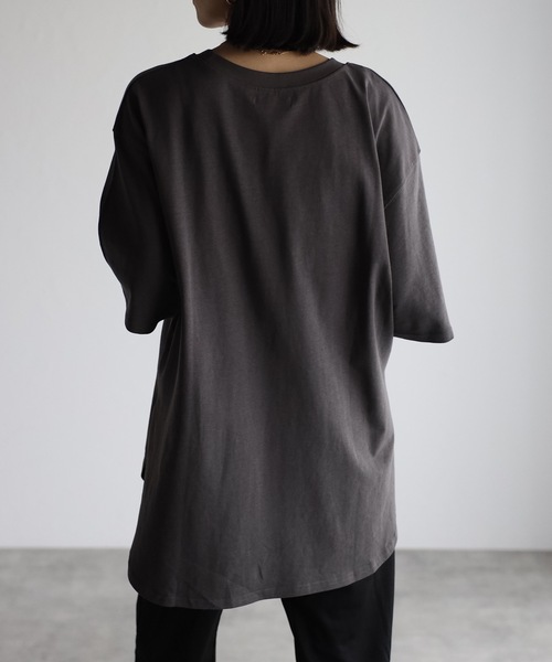 salsationサルセーション新作サイドスリットTシャツダークブラウンＳサイズ salsationサルセーション新作サイドスリットTシャツダーク
