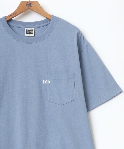 Lee（リー）の「Lee/リー POCKET TEE/ミニロゴ ワンポイント刺繍 ポケット Tシャツ（Tシャツ/カットソー・メンズ・ホワイト/チャコールグレー/ベージュ/パープル/ブルー/グリーン・M/L/XL）」の5枚目の写真