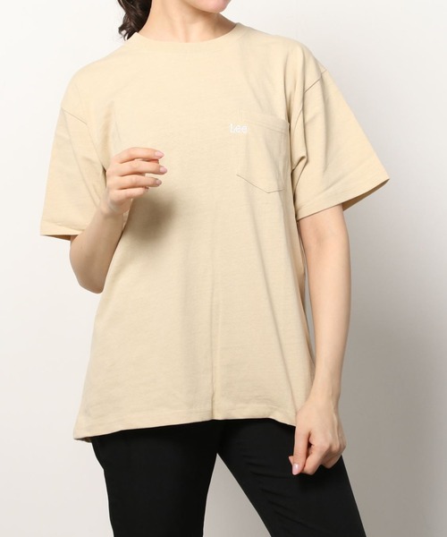 Lee（リー）の「Lee/リー POCKET TEE/ミニロゴ ワンポイント刺繍 ポケット Tシャツ（Tシャツ/カットソー・メンズ・ホワイト/チャコールグレー/ベージュ/パープル/ブルー/グリーン・M/L/XL）」の22枚目の写真