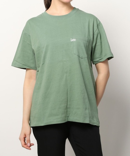 Lee（リー）の「Lee/リー POCKET TEE/ミニロゴ ワンポイント刺繍 ポケット Tシャツ（Tシャツ/カットソー・メンズ・ホワイト/チャコールグレー/ベージュ/パープル/ブルー/グリーン・M/L/XL）」の21枚目の写真
