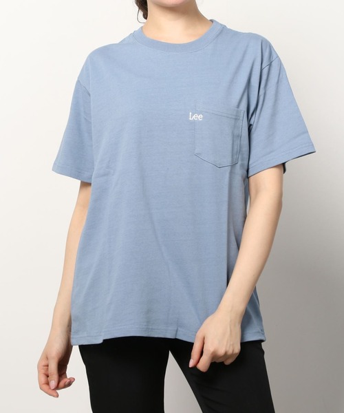 Lee（リー）の「Lee/リー POCKET TEE/ミニロゴ ワンポイント刺繍 ポケット Tシャツ（Tシャツ/カットソー・メンズ・ホワイト/チャコールグレー/ベージュ/パープル/ブルー/グリーン・M/L/XL）」の20枚目の写真