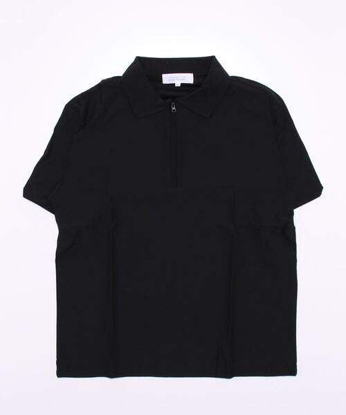 STYLEBLOCK（スタイルブロック）の「ポリ梨地ZIPポロシャツ（ポロシャツ・メンズ・ブラック/ネイビー/グリーン・L/M/LL）」の2枚目の写真