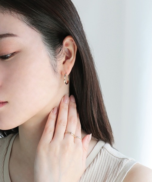 silver925 フロントツイスト フープピアス (ニッケルフリー)(ピアス silver925 フロントツイスト フープピアス (ニッケルフリー)(ピアス