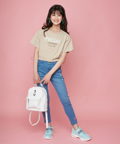 JENNI love（ジェニィラブ）の「ハートロック合皮ミニリュック（バックパック/リュック・キッズ・ブラック/オフホワイト/ピンク・F）」の4枚目の写真