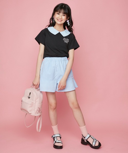 JENNI love（ジェニィラブ）の「ハートロック合皮ミニリュック（バックパック/リュック・キッズ・ブラック/オフホワイト/ピンク・F）」の6枚目の写真