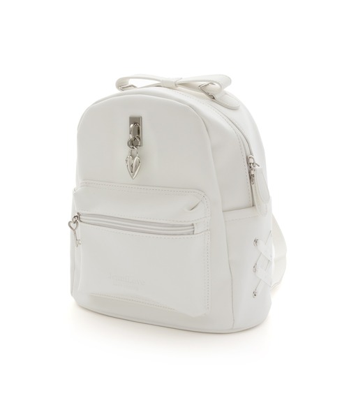 JENNI love（ジェニィラブ）の「ハートロック合皮ミニリュック（バックパック/リュック・キッズ・ブラック/オフホワイト/ピンク・F）」の16枚目の写真