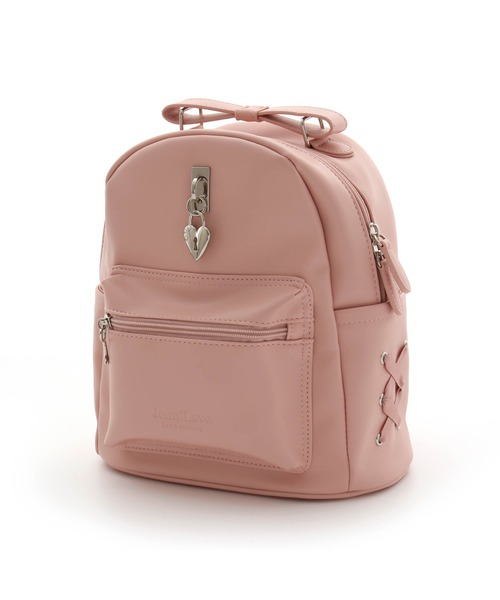 JENNI love（ジェニィラブ）の「ハートロック合皮ミニリュック（バックパック/リュック・キッズ・ブラック/オフホワイト/ピンク・F）」の15枚目の写真