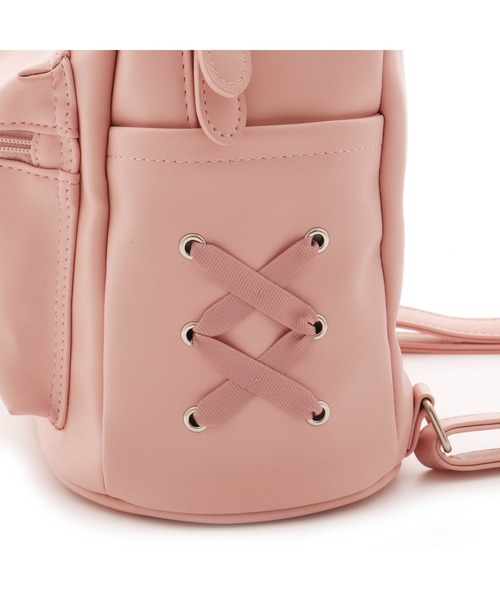 JENNI love（ジェニィラブ）の「ハートロック合皮ミニリュック（バックパック/リュック・キッズ・ブラック/オフホワイト/ピンク・F）」の8枚目の写真