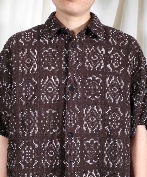 saby（サバイ）の「【EXCLUSIVE】saby CROCHET KNIT SHIRT -HALF SLEEVE-（シャツ/ブラウス・メンズ・オフホワイト/ライトブラック・1/2）」の9枚目の写真