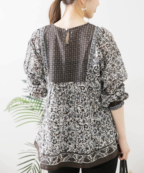 URBAN RESEARCH Sonny Label（アーバンリサーチサニーレーベル）の「オリエンタルフラワーMIXコットンブラウス（シャツ/ブラウス・レディース・ブラック/グリーン/ブルー・FREE）」の19枚目の写真