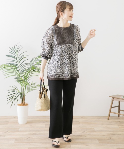 URBAN RESEARCH Sonny Label（アーバンリサーチサニーレーベル）の「オリエンタルフラワーMIXコットンブラウス（シャツ/ブラウス・レディース・ブラック/グリーン/ブルー・FREE）」の15枚目の写真