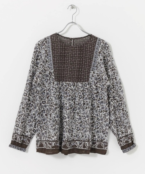 URBAN RESEARCH Sonny Label（アーバンリサーチサニーレーベル）の「オリエンタルフラワーMIXコットンブラウス（シャツ/ブラウス・レディース・ブラック/グリーン/ブルー・FREE）」の10枚目の写真