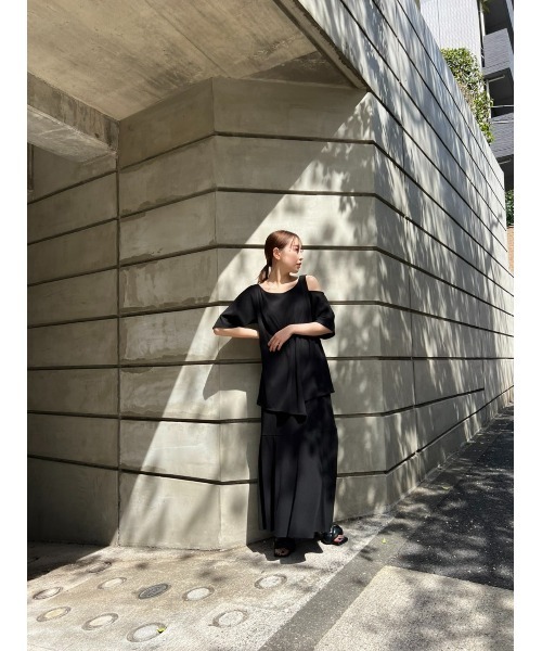 LILIDIA（リリディア）の「ランダムリブマーメードSK（スカート・レディース・ピンク/ブラック/ライトブラウン・MEDIUM/SMALL）」の4枚目の写真