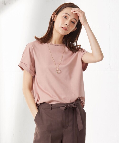 J.PRESS(ジェイプレス)の「【UVケア・接触冷感】コンパクトコットンスムース フレンチスリーブ カットソー(Tシャツ/カットソー・レディース・ホワイト系/グレー系/ベージュ系/ネイビー系/ブルー系/ピンク系・T13/T15)」の6枚目の写真
