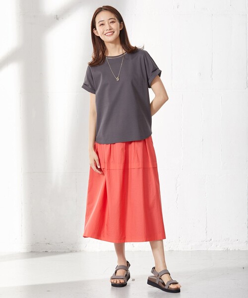 J.PRESS(ジェイプレス)の「【UVケア・接触冷感】コンパクトコットンスムース フレンチスリーブ カットソー(Tシャツ/カットソー・レディース・ホワイト系/グレー系/ベージュ系/ネイビー系/ブルー系/ピンク系・T13/T15)」の8枚目の写真