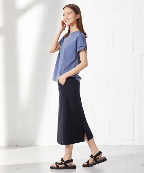 J.PRESS(ジェイプレス)の「【UVケア・接触冷感】コンパクトコットンスムース フレンチスリーブ カットソー(Tシャツ/カットソー・レディース・ホワイト系/グレー系/ベージュ系/ネイビー系/ブルー系/ピンク系・T13/T15)」の11枚目の写真