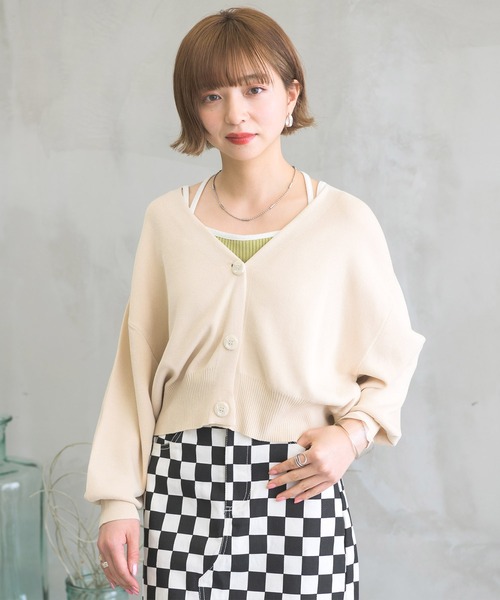 RETRO GIRL(レトロガール)の「カップ付パイピングキャミソール(キャミソール・レディース・ブラック/オフホワイト/グリーン/オレンジ・FREE)」の17枚目の写真