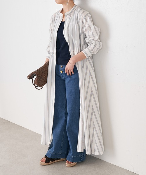 BEARDSLEY（ビアズリー）の「ギャザーシャツワンピース（ワンピース・レディース・ブルー/グリーン・FREE）」の12枚目の写真